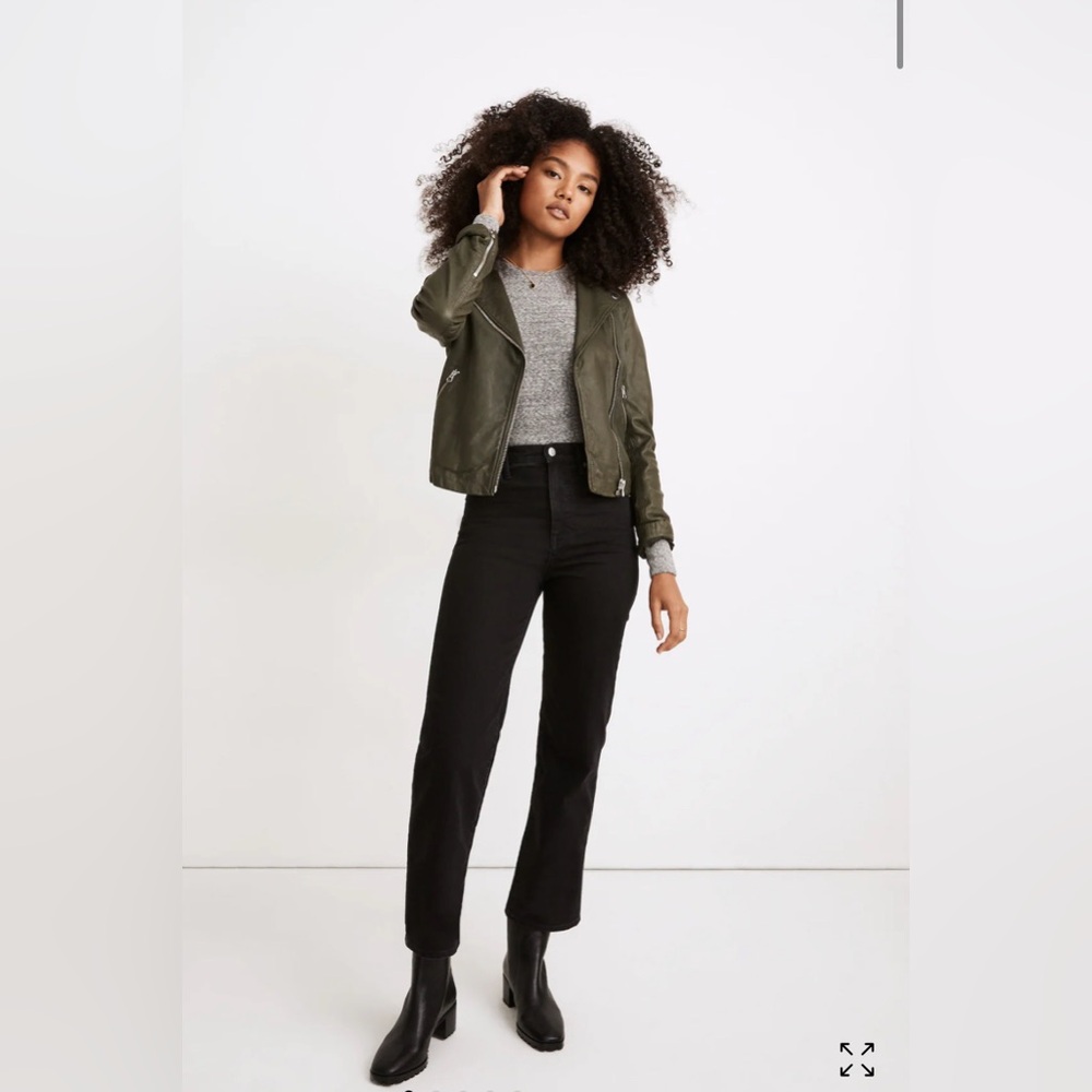 Madewell Black Slim Wide-leg Jeans